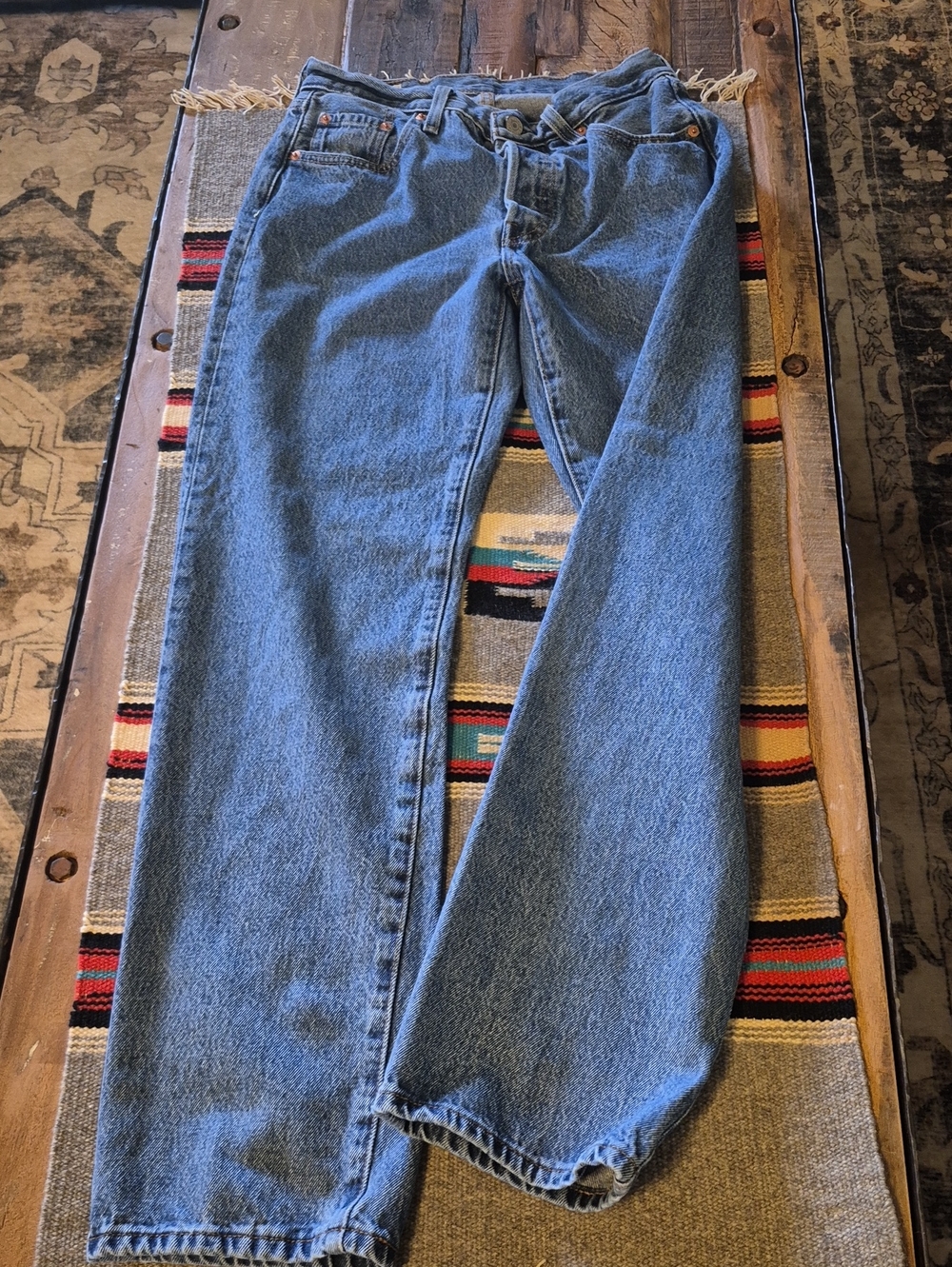 Women Straight Leg Jeans in Light Blue Denim